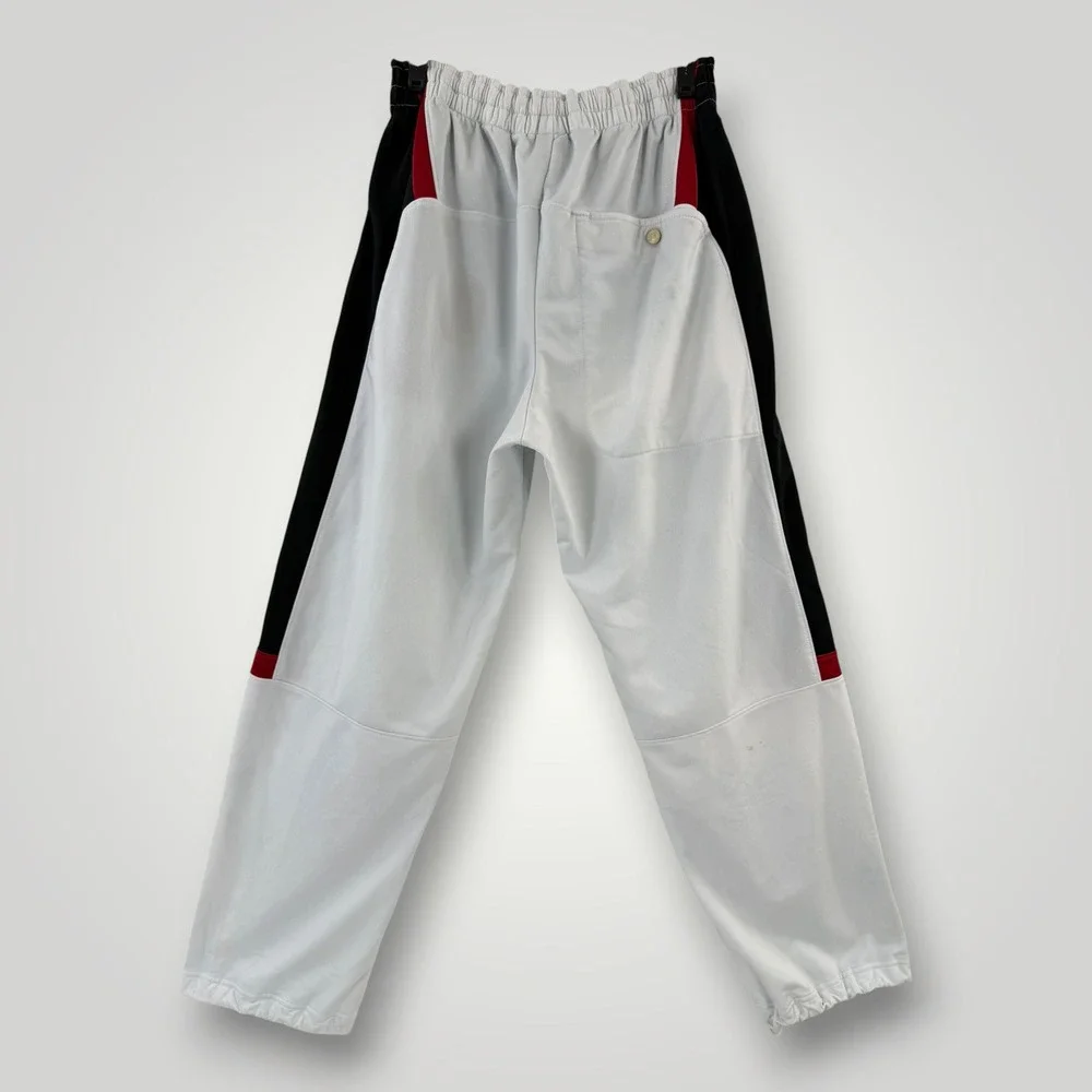 Jordan Mens Large Track Pants White Black Red Jumpman Snap Leg Zip Athletic